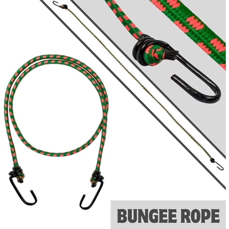 COPY LINE 15 FT Cloths Drying Ropes | Multi Colour | Bungee Cord | Ropes with HOOKES,Pack 2 4