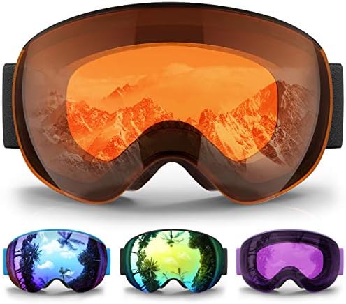 findway Kids Ski Goggles-100% UV Protection,Anti-Fog Snow Snowboard Goggles for Boys Girls Youth OTG,Double-Layer Lenses