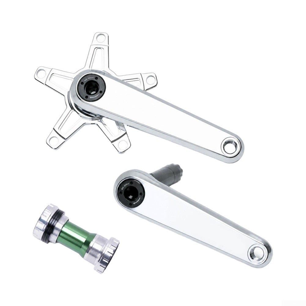 Besttoolifes Guarnitura leggera in alluminio cavo per bici pieghevole | per interfaccia dub Lock, BCD130 tre bulloni montaggio diretto, 16,5 cm e 17 cm lunghezza gamba, per JAVANEO P8 P10 RGO