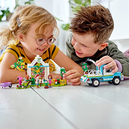 Image of LEGO 41707 Friends The Tree Planter Truck Car Construction Toy with Animal Figurines, Gardening for Girls and Boys Aged 6+