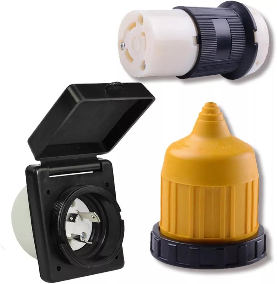 For 30 amp Inlet Locking Connector cord end & boot marine twist lock end kit