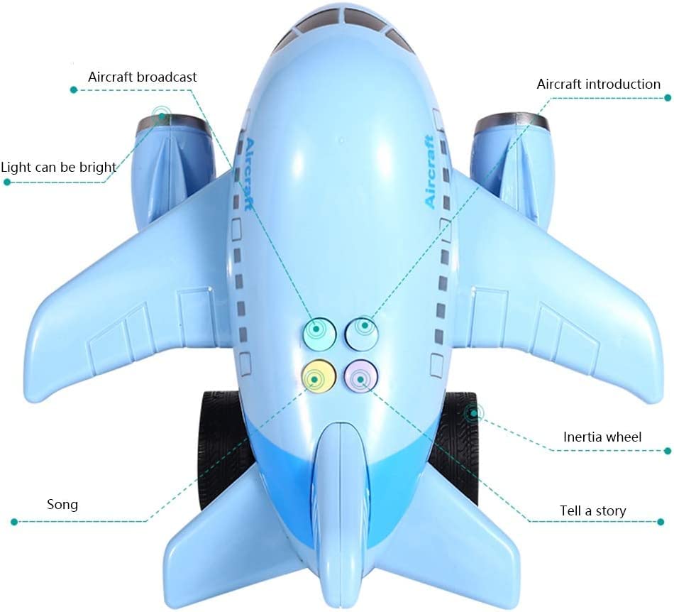 HALO NATION® Light & Sound Friction Powered Light Sound Aeroplane Airbus Toy - Airplane Toy for 3+ Years Old Boys & Girls - Friction Powered Simulation Model Boing Airbus - Image 6 thumbnail