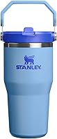 Vista 104 de Stanley IceFlow - Vaso con pajilla abatible con asa, de 20 onzas, tapa giratoria y popote abatible, botella de agua resistente a fugas, acero