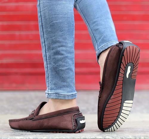 Image of AADI Men's Suede Leather Outdoor Casual Loafer Shoes