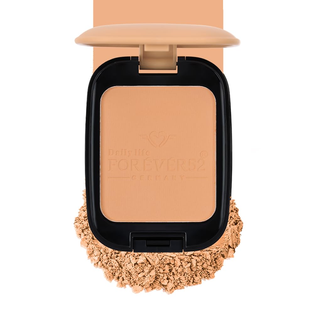 Forever52 Daily Life Dual Wet And Dry Natural Compact With Sponge And Mirror (12G, Caramel), Cream
