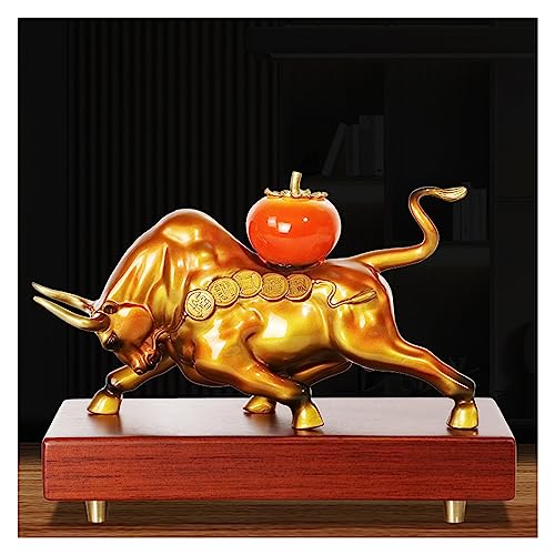 Statue vache en laiton faite main : objet d'art haut de gamme pour bibliothéque chic - 3