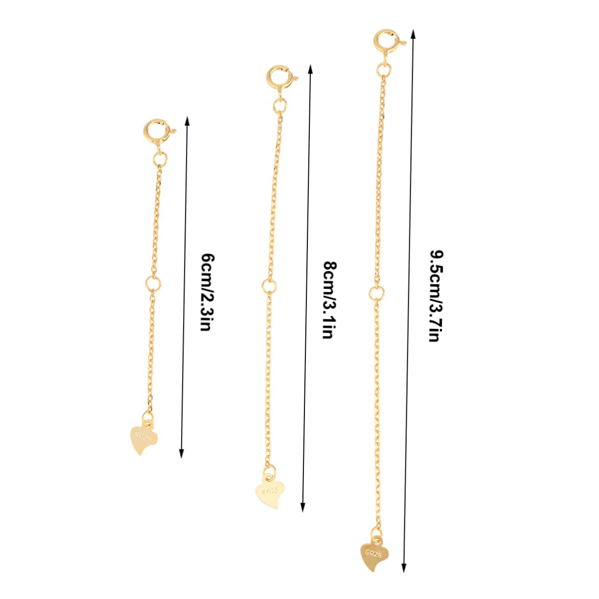ABOOFAN 2 Set di Catene per La Creazione di Gioielli Catene per Braccialetti Collane Catene di Estensione Robuste E Facili da Usare 3 Pezzi * 2