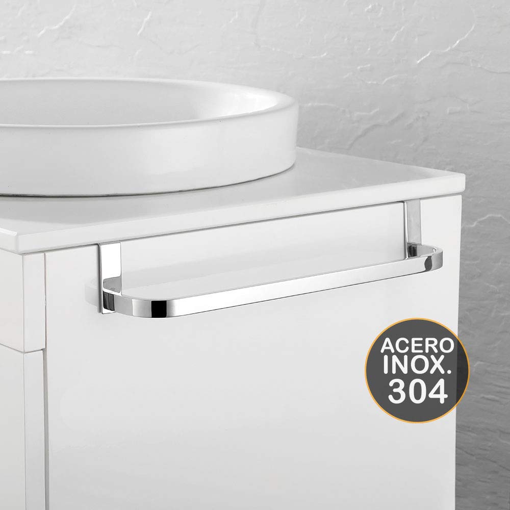 Kibath L322294 Toallero Mueble de baño (36cm). Sin taladros, Fabricado en Acero Inoxidable con Acabado Cromo Brillo