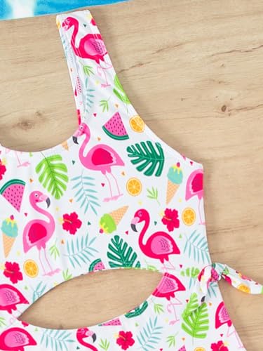 Image of WDIRARA Girl's Cut Out Pattern Knotted One Piece Swimsuit Summer Wireless Cute Swimwear