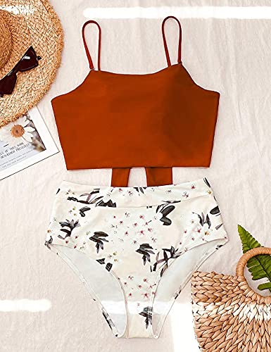 Avanova Women's Halter Ruffle High Waisted Bikini Two Piece Swimsuits Bathing Suits (M, S09 Red) #TOP3