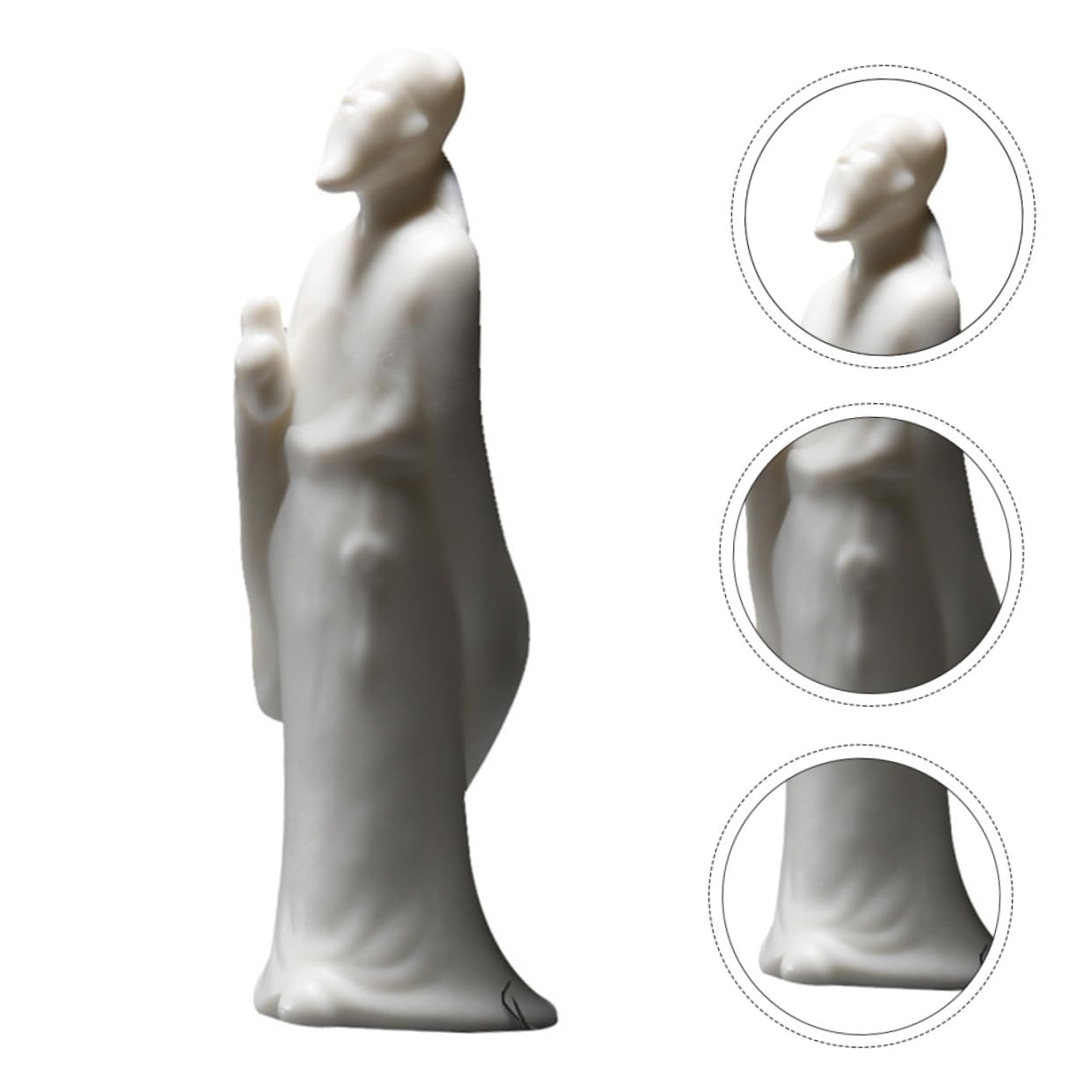 ULTECHNOVO 3 Pièces Ornements de poupée en céramique décor de Mousse décoration d'intérieur Aquarium décor de Figurines déco Asiatique pour la Maison Porcelaine Blanche