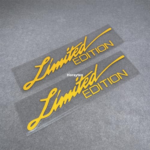 Image of 2X Car Styling Vinyl Graphic Decals for Limited Edition Truck Body Auto Rear Front Windshield Window Sticker 160x38mm (Yellow)