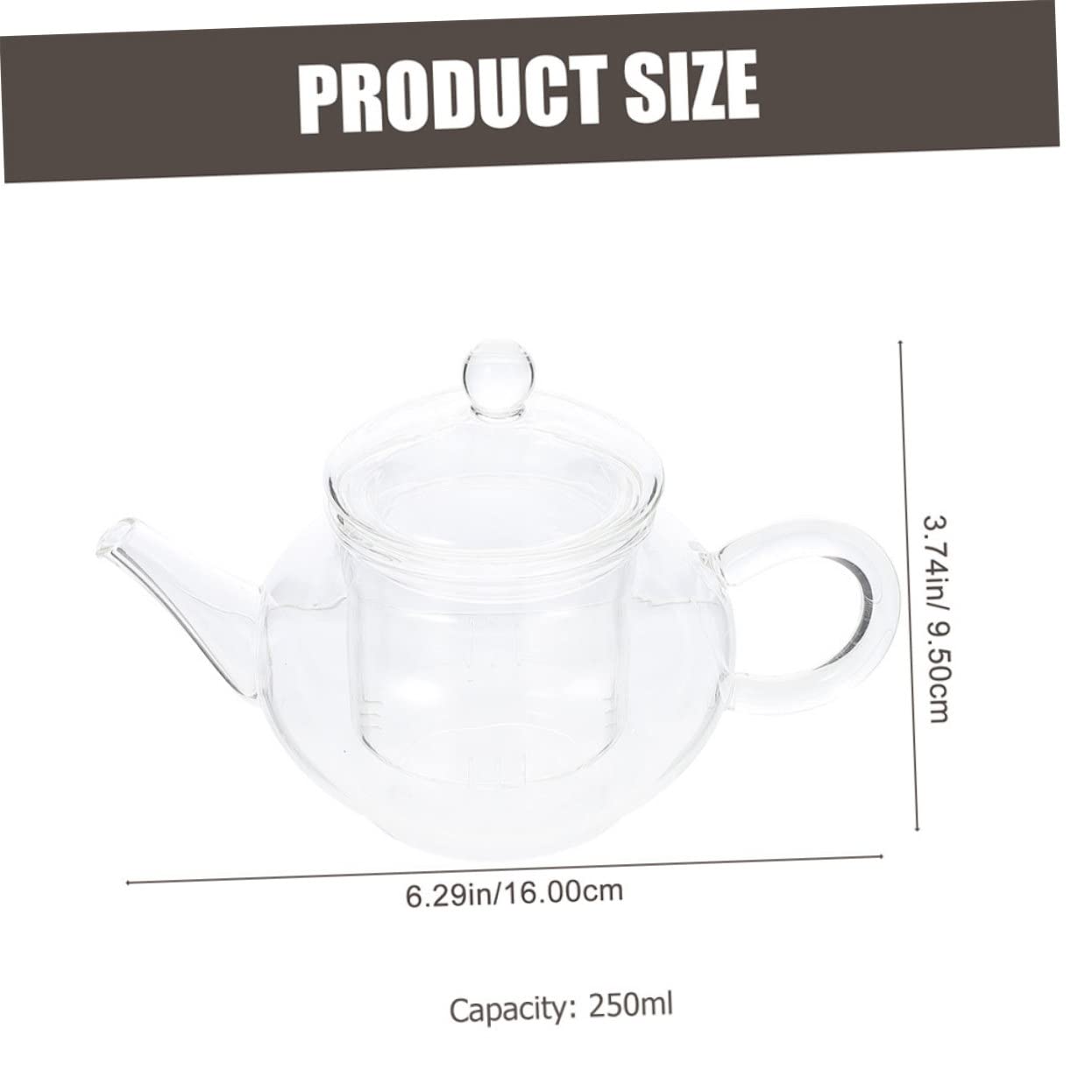 BESTYASH 2 Stück Glas Teekanne mit Teesieb, 250ml für Aufguss