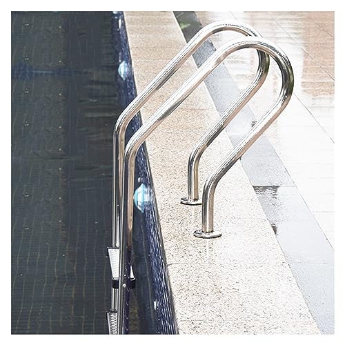 Escalera para piscina con 3 peldaños antideslizantes de acero inoxidable
