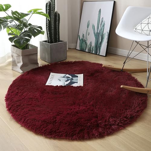 Tapis de salon moelleux claret 100x100cm pour chambre à coucher