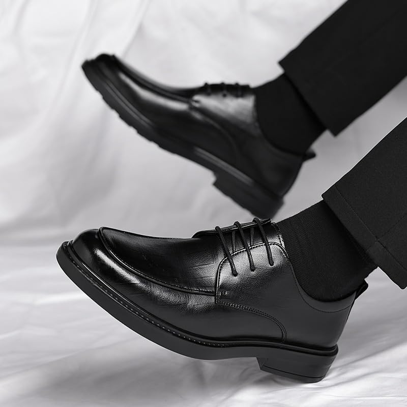 Mens Summer Wedding Shoes Black Genuine Leather Dress Business Formal Oxford Shoes2