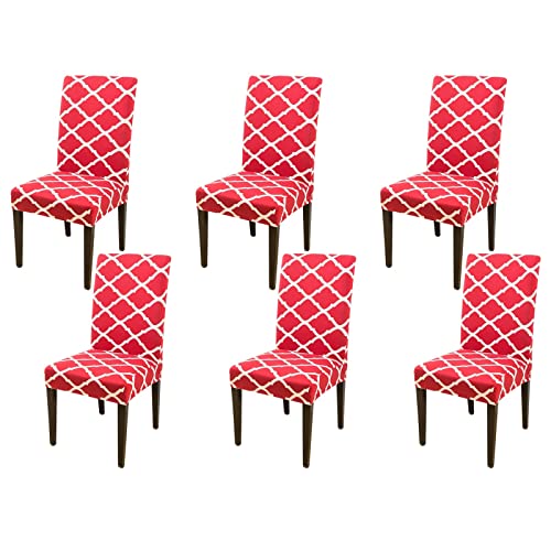 Housse de chaises spandex rouge et blanc au tissu extensible - 2