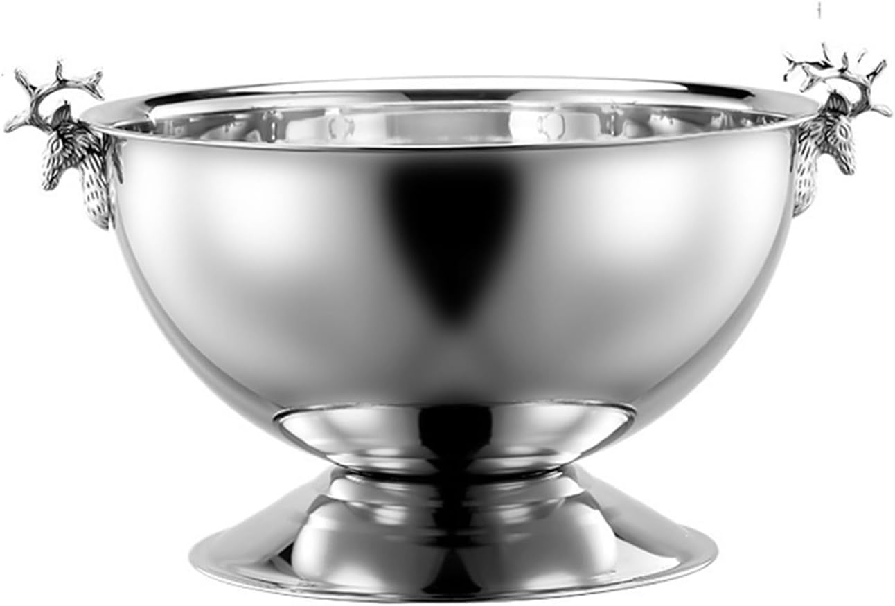 Ice Bucket Stainless Steel Ice Bucket 13.5L Bar Champagne Storage Beer With Handle Beverage Ice Tub(Silver)