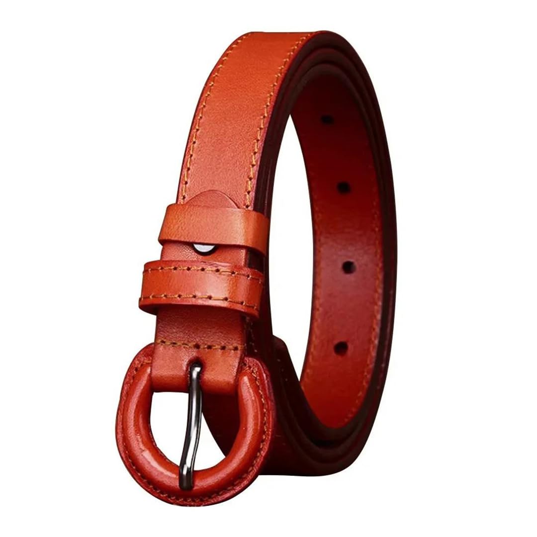 Women’S Retro Cowhide Belt 2.2Cm Wide For Pants Jeans