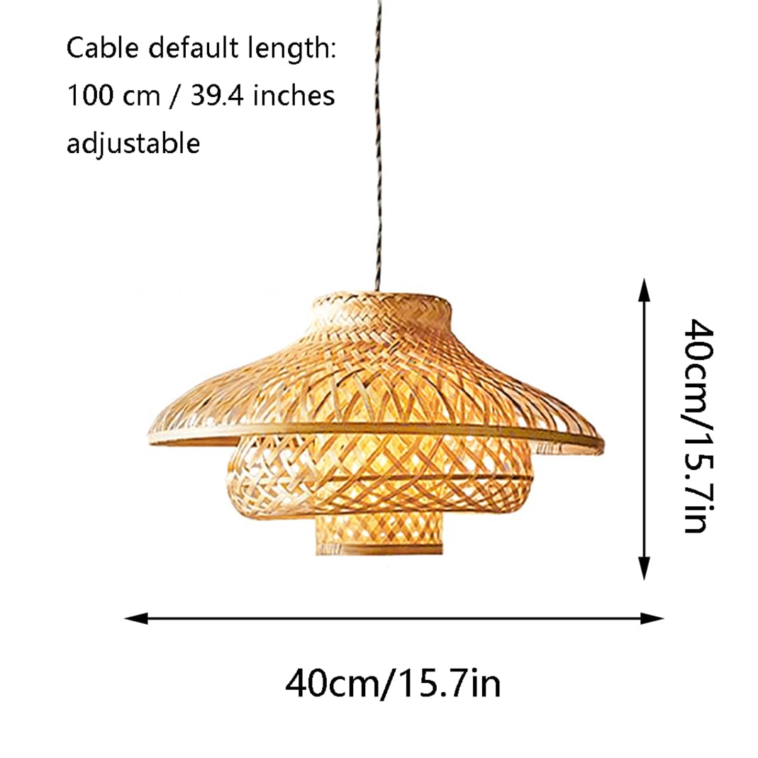 Illuminazione per Sala da Pranzo in Corda Intrecciata Lampadari A Forma di Nido D'uccello in Stile Vietnamita Lampade Pendenti in Vimini di bambù Intrecciato Strettamente