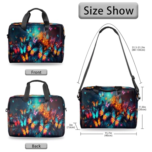 Maletín para laptop 15.6-16 pulg mariposas multicolor miniatura 6