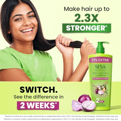 Image of SESA Ayurvedic Anti Hairfall Shampoo For Dry And Frizzy Hair Reduces Hairfall Made With 6 Ayurvedic Herbs Paraben Free Shampoo - 500ml