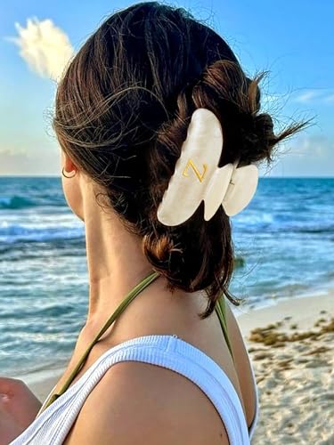 Image of LILIE&WHITE Acrylic Letter Hair Clips For Women Stylish Z Initial Hair Claw Alphabet Hair Clip Fashion Glitter Monogram Claw Clip Elegant And Durable Hair Accessory Large Hair Clips Z