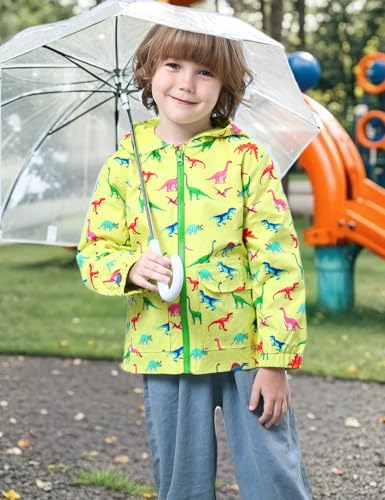 Image of COSLAND Toddler Boys Girls Rain Jacket Waterproof Hooded Raincoat, 2-5T