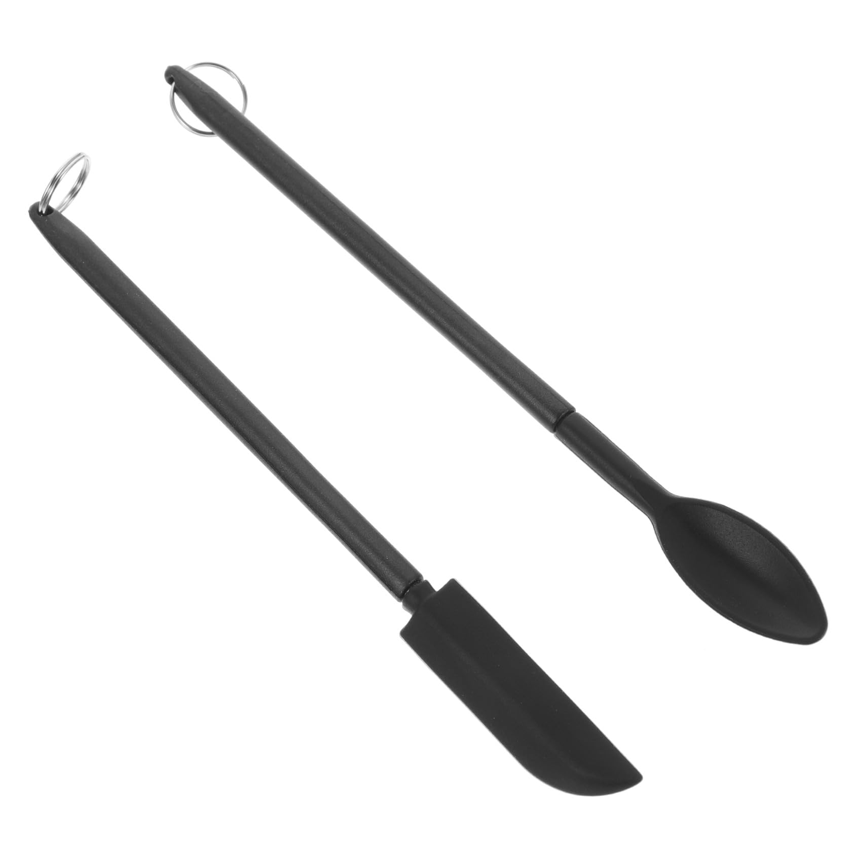 Spatule Cosmétique en Silicone Noir Mini, Manche Extensible