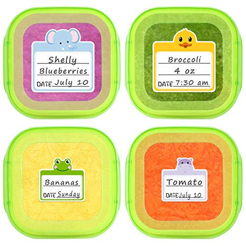 Image of Food Containers Stickers Daycare Labels Removable Waterproof Labels for Kitchen Kids Bottle 108Pcs