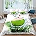 Parure de lit 3 pièces avec housse de couette en noix de coco pour enfants, garçons et filles, motif fruits tropicaux, décoration botanique, décoration de chambre, super king size, fermeture éclair