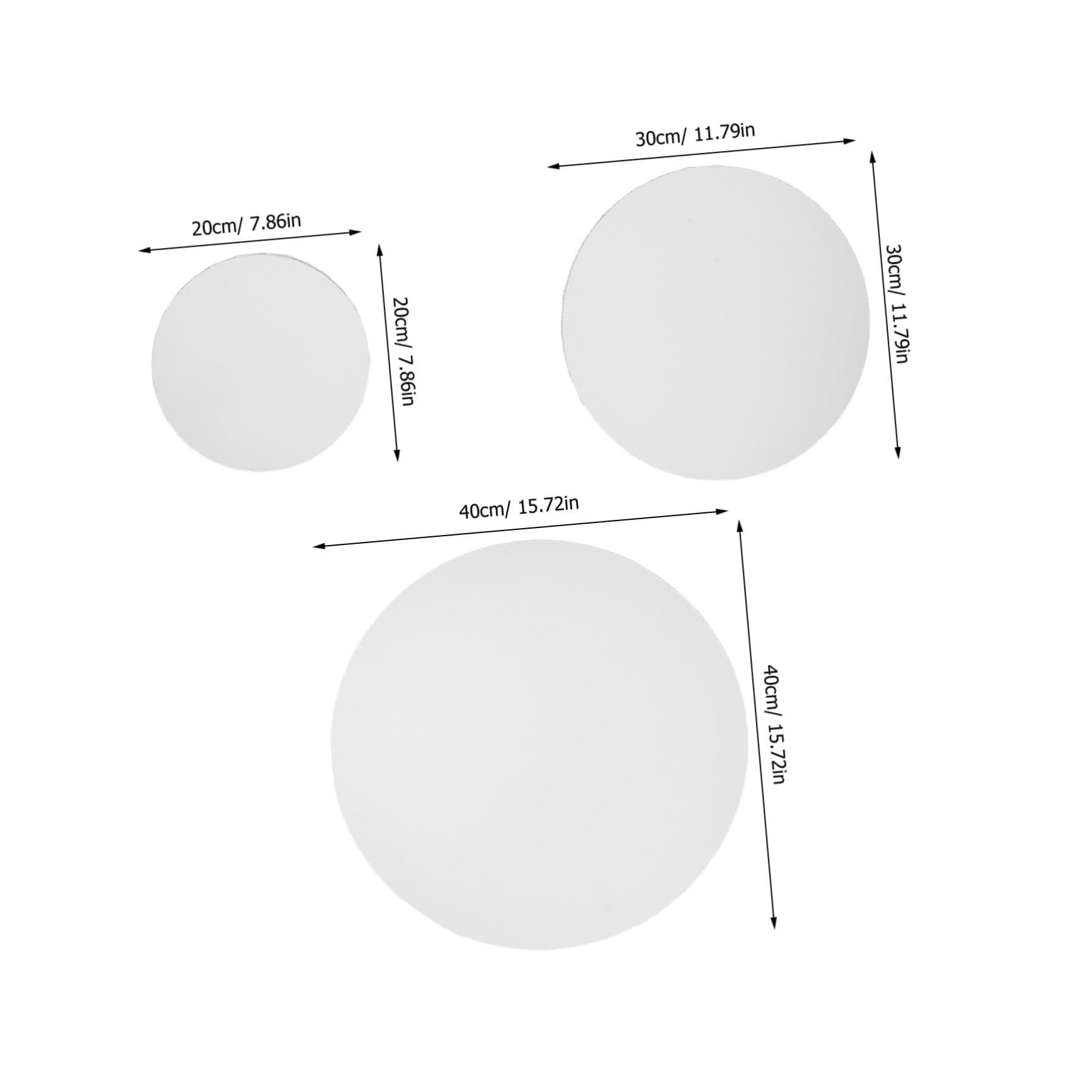 Homoyoyo 3 Pièces Lot de Toiles Rondes Coton Fine Texture Cadres Circulaires de Supports Peinture Huile Artistique et Dessin