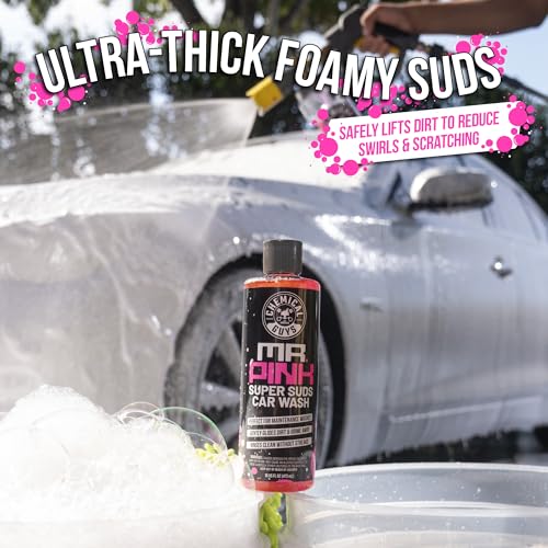 Image of Chemical Guys Mr. Pink Iconic Scent Interior and Exterior Car Care Bundle, Air Freshener Spray and Mr. Pink Super Suds Car Wash Soap, Sweet Candy Bubblegum Scent - 16 Fl Oz Each