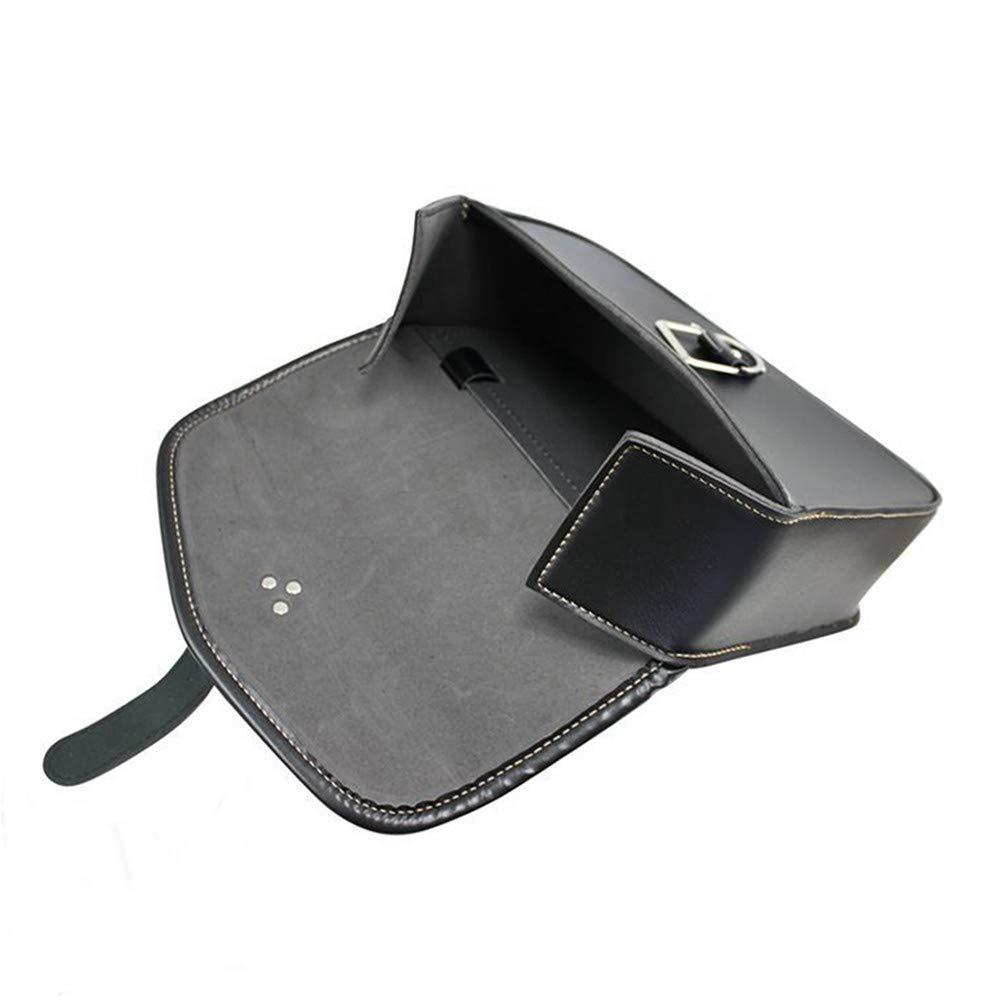 AUTLY 1 Pieza Lateral de la Motocicleta alforja de Cuero de la PU Impermeable Bolsa de Herramientas de Equipaje Lateral Izquierda Negro (Derecha)