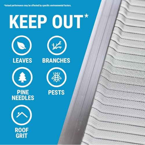 Image of RAPTOR GUTTER GUARD - 48 FT. (Nominal) Contractor Grade Stainless Steel Micro-Mesh Gutter Guard Kit with Screws Included. Fits 6 in. & 7 in. Gutters. DIY-Friendly. (7.187 in. x 47.625 in.)
