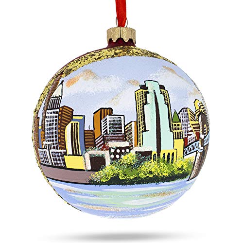 Boule de Noël en verre Cincinnati ornement durable qui ne ternit pas