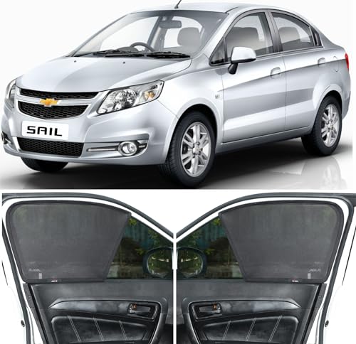 Image of Able Elegant Half Car Magnetic Sun Shade Curtains for Chevrolet SAIL Set of 4 Pcs