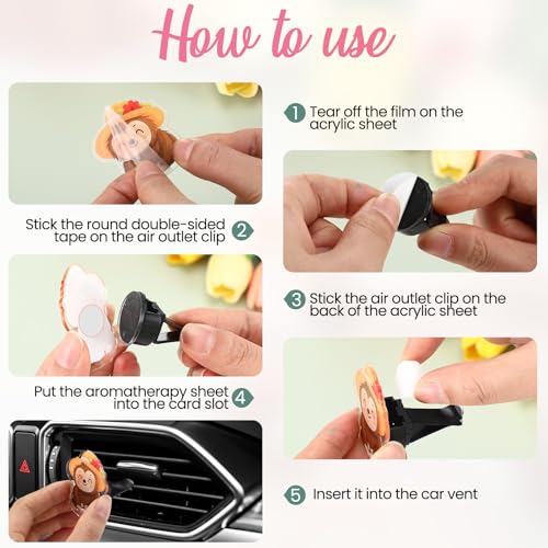 Image of 32 Pcs Sloth Car Freshener Air Vent Clips for Women Funny Cute Freshener Air Conditioner Vent Clip for Car Accessories Cartoon Animal Automotive Interior Decoration Gifts