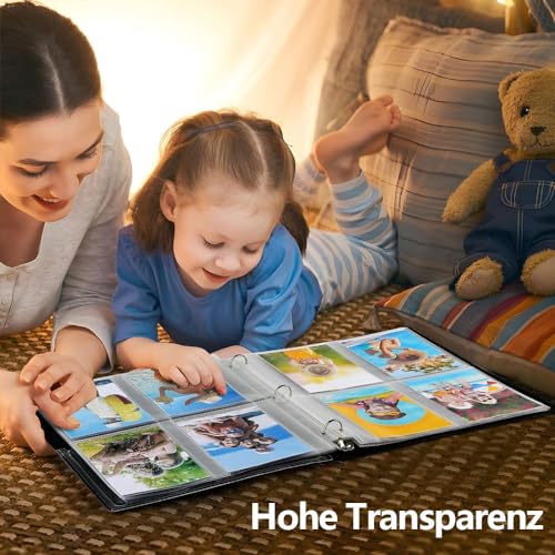 100 Pack 800 Protège Page Photo A4,Pochette Pochette Pour Carte PostaleA4,Pochettes Transparentes A4 Pour Photos,Protège Page Photo Double Face,Pochettes Pour Cartes Postales (100 Pack) – vue 6