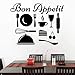 Divers ustensiles de cuisine cuisine stickers muraux peuvent être détachés vinyle stickers muraux décoration de la maison salon chambre art mural 58X73Cm