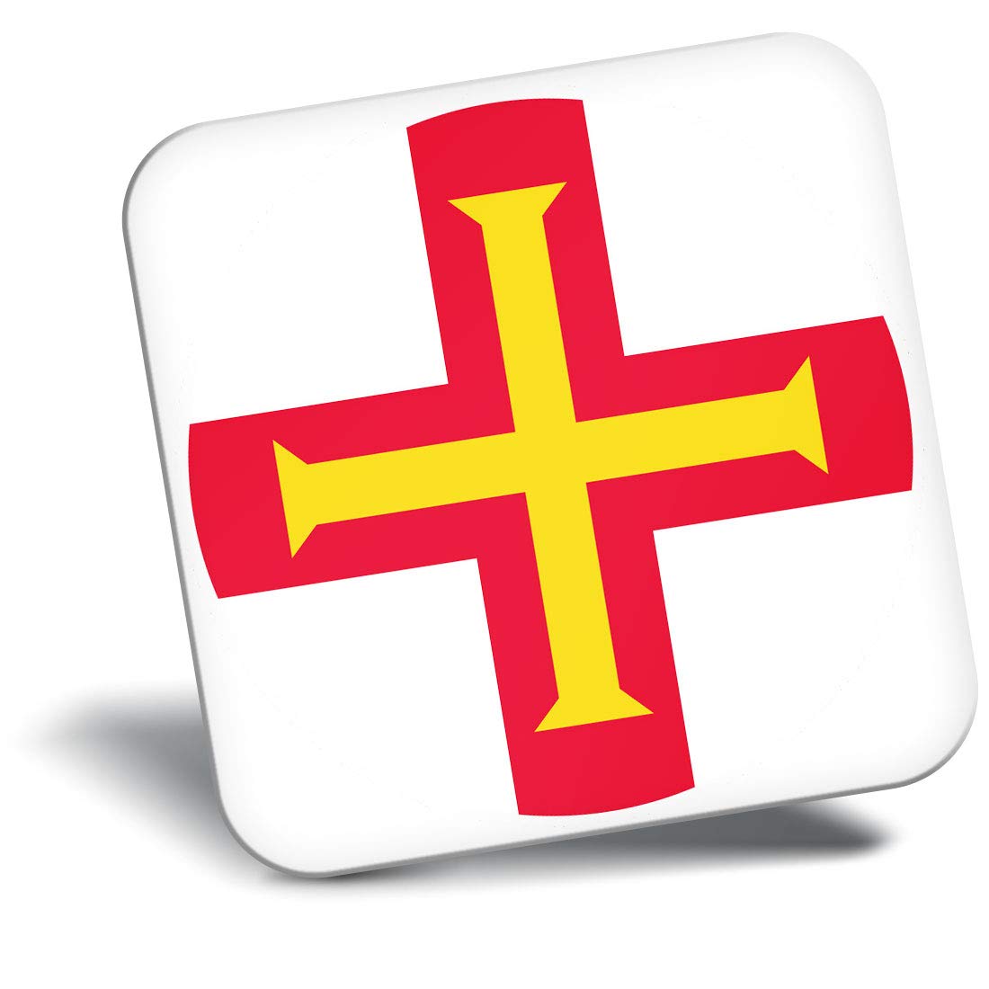 Destination Vinyl Ltd Multicolor Fridge Magnet - Guernsey Flag Map 9029