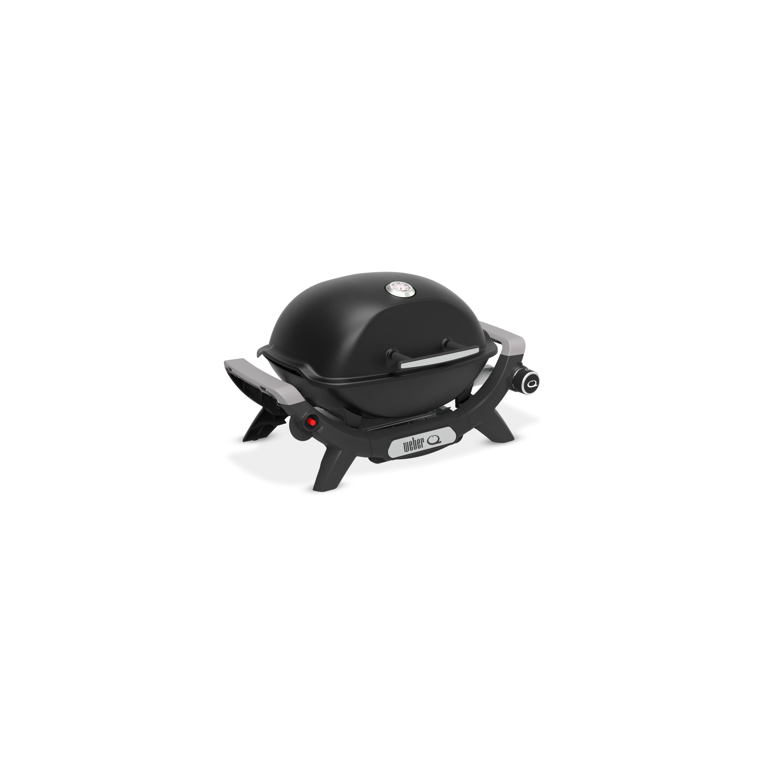 Weber Q 1100N – grill gazowy/przenośny grill na biwak, taras i balkon, wysokowydajny palnik, emaliowane porcelaną ruszty z żeliwa, elektroniczny zapłon, kolor Midnight Black