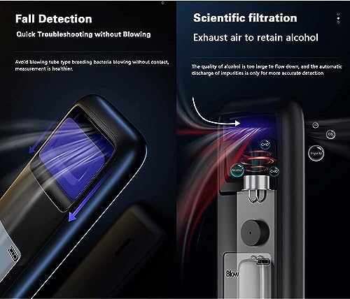 Image of S-80 Professional Breathalyzer, Non-Contact Alcohol Tester, Breath Tester LCD Screen Digital Alcohol Detector Portable Breath Checker Analyzer Breath Alcohol Tester