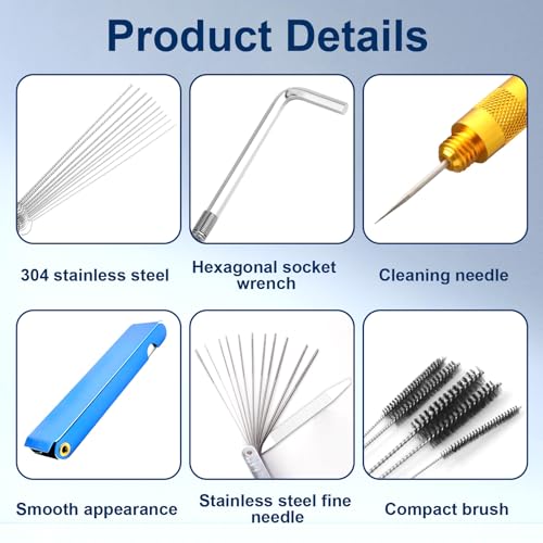 Image of 3 Pack Torch Tip Cleaner Kit, Carburetor Dirt Cleaning Removal Set for Jets Nozzles Orifices, Throttle Body Tools for Chainsaw Motorcycle ATV Carb Welding Stove Shower Head Maintenance