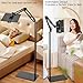 Tablet Floor Stand with Double Heavy Duty Stable Base Never Tip Over, Adjustable Height Swivel Overhead Bed Tablet Phone Stand Holder for iPad, Kindle, Galaxy Tab, Cell Phones(4.7''-13'')