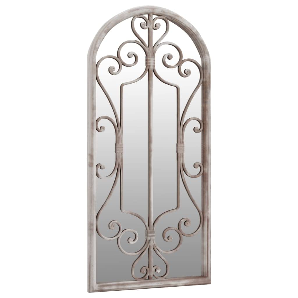 vidaXL Miroir de Jardin Miroir de Patio Mural Décoration de Jardin Suspendu Ajout de Lumière Sable 100x45cm Fer pour Utilisation Extérieure