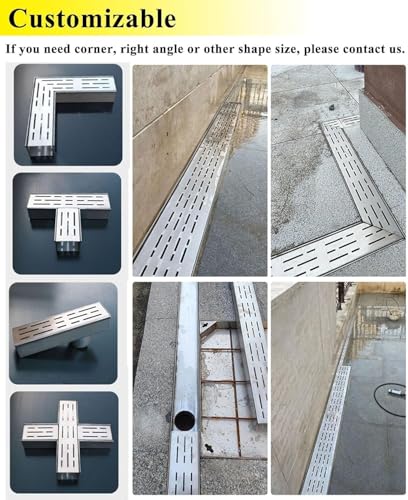 Drenaje de canal para exteriores: kit rectangular de acero inoxidable para entradas 7