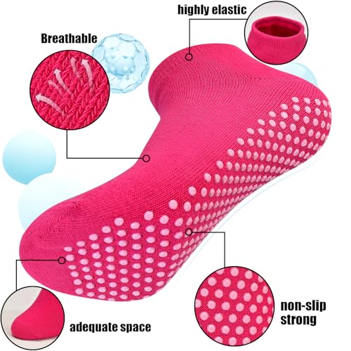 Image of SkiBeaut Pilates Grips Women Socks, 4 Pairs Non Slip Yoga Ballet Dance Sticky Hospital Home Socks with Grippers for Woman