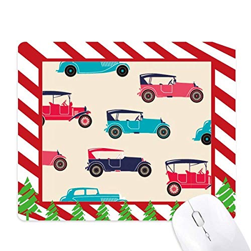 Tapis de souris canne de Noël et voitures colorées pour ambiance de bureau festive