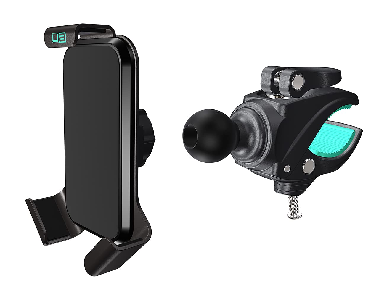 Ultimateaddons - Supporto universale per telefono da moto con presa di presa, adatto per telefoni da 12 a 19 cm
